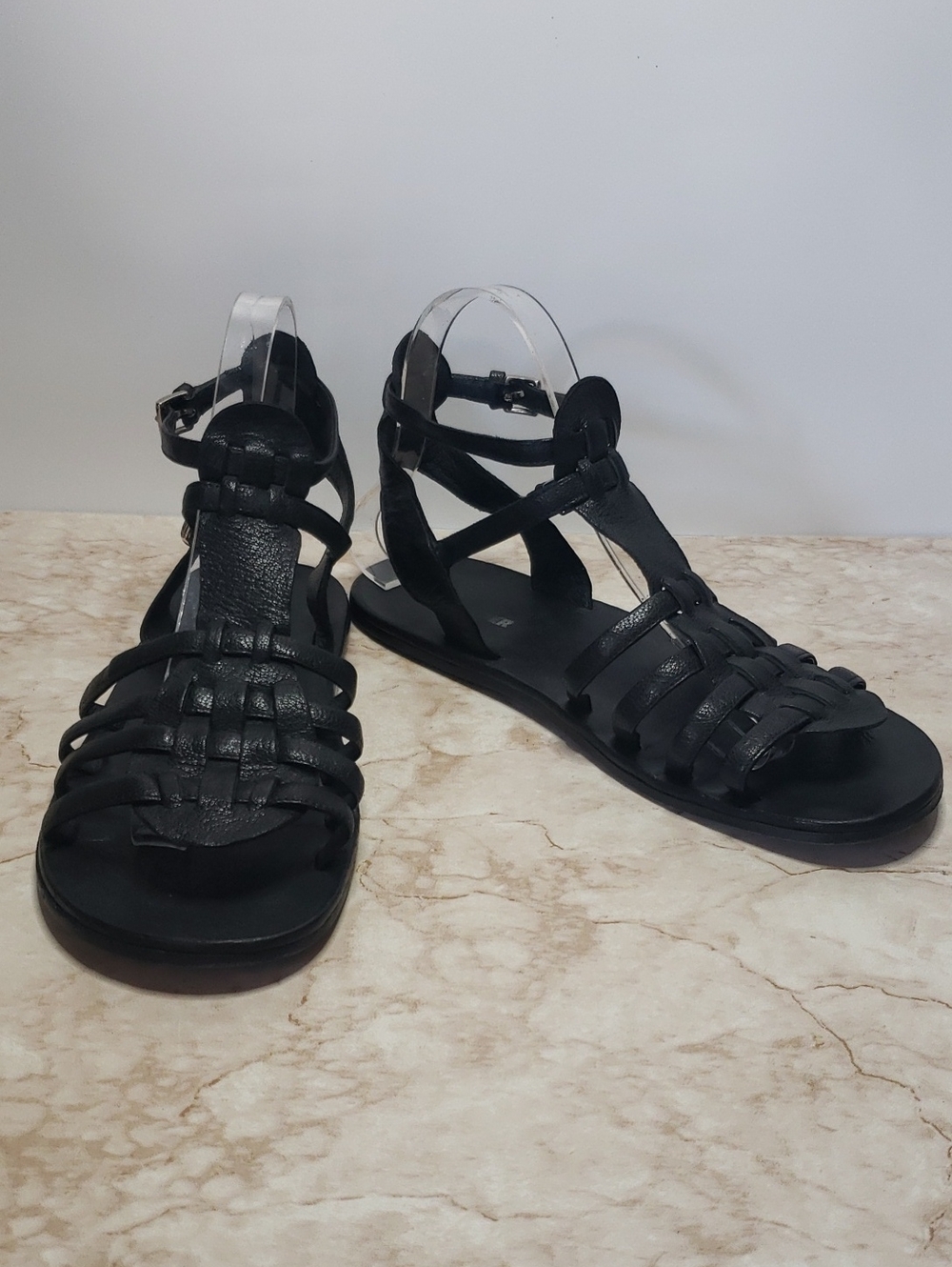 Jill Sanders Women’s Black  Strappy Gladiator Sandals Size 38